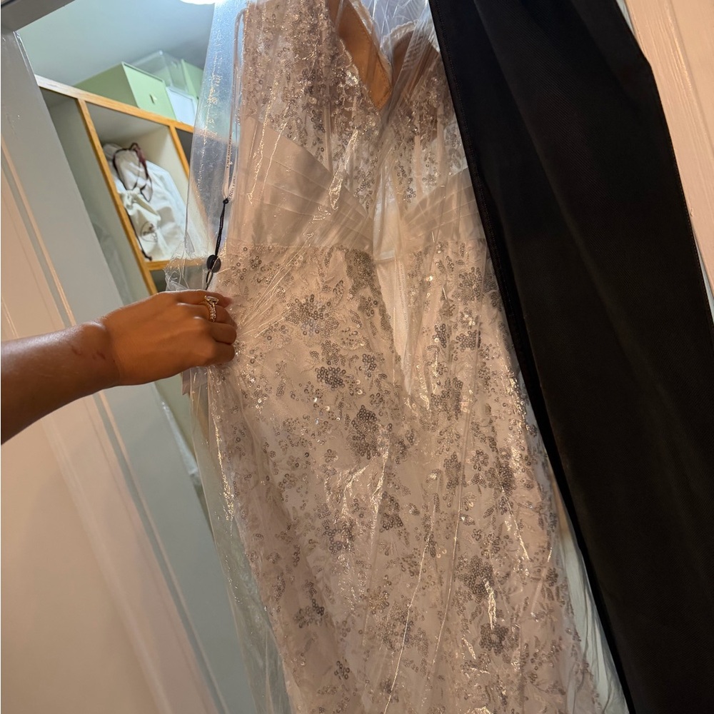 Sherri Hill Ivory Sparkle Lace Dress - Picture 6 of 6